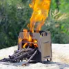 Lixada Camping Stove Lightweight Folding Wood Burning Portable Outdoor Pocket for Backpacking Cooking 231226