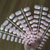 10 Sets/lot 24 Pieces/Set Long Full French Nail Tips Natural Pink Acrylic Nails Round Square Sweet Fake Nails Laidy Finger 231227