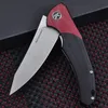 Pocket Folding Knife With Clip Stonewashed D2 Blade G10 Handle EDC Outdoor Knives Camping Survival Handing Knife