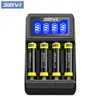 4 Slot AA AAA Battery Charger USB Chargers with LCD Display for 1.2V NiMH NiCD Rechargeable Batteries