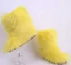 warmer Fashion Fox Fur Woman Snow Boots Rainbow multicolor Lady Winter Boots Warm Boots Women Boots Shoes Bottes de neige femmes