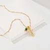 Designer Ch Cross Luxury Chromes Pendant Necklace Pure Gold Inlaid Emerald Style Retro European American Heart Neckchain Sweater Chain Lover Gift New 2024 Rhh8