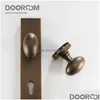 Handles & Pulls Dooroom Brass Door Lock Set Modern Egg Shaped Knob Long Plate Interior Bedroom Bathroom Double Wood Lever Dummy Handle Dhidu