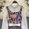 Women's Blouses Two Pieces Of Vintage Blouse For Women Stand Collar Lapel Single Shirts Spaghetti Strap Female Floral Print Tank Top