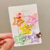 Hair Accessories 5pcs/set Cute Colorful Star Waterdrop Shape Clips For Girls Children Lovely Decorate Hairpins Kids