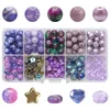 200 pcs mélange des perles de verre kit de craquette multicolore perle cristal ensemble perle d'espaceur lâche pour les bijoux faisant du collier de bracelet bricolage 231227