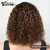 Trueme Short Curly Bob Human Hair WigsハイライトJerry Curly Wig with Bangs Colored Brazilian Deep Curly Non Lace Wig for Women 231227