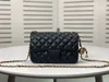 العملة المعدنية محافظ WOC Crossbody Bags العلامة التجارية الفاخرة الأزياء الصغيرة مربعة كلاسيكية Lingge Lingge Leather Designer Little Golden Ball Chain Original Fashion Ladies Bage