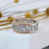 Cluster Rings Classic Two-Tone Women Ring Pretty Pattern Design Micro Paved Round Fortunate Lucky Cloud Fashionable Wholesale