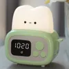 Night Lights Bedside Table Desk Alarm Clock Digital Timer 800mAh Cute Toaster Lamp Bread Maker Light Birthday Gifts For Baby Girls Boys