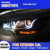 For Citroen C4L C4 LED Headlight 13-16 Daytime Running Light Streamer Turn Signal Indicator Front Lamp Car Accessoires Auto Part