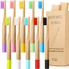 10 Pieces Kids Bamboo Toothbrush Natural Cylindrical Toothbrush Wooden Toothbrushes Toddlers Wood Organic Toothbrush BPA-Free 231227