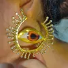 Hoop Earrings Elegant Alien Pupil Ear Pendant Irregular Circular Eardrop Blue Eye Metal Rings Retro Earring Accessory