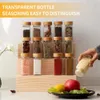Glazen kruidenpotjes met bamboe deksel Kruidencontainers Pot Zout Peperstrooiers Organizer Keukenpottenset 231226