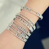 Zilver Kleur 5A Zirconia CZ Mini Zirkoon 26 Initial DIY Naam Brief Armband Slider Alfabet Bangle Mannen Vrouwen Sieraden charme B305K