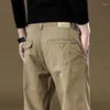 Erkek pantolon giyim iş kargo pamuklu düz renk giymek Kore jogger haki gri sıradan pantolon erkek boyutu 29-36