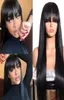 Fringe Wigs 360 Lace Frontal Human Hair Wigs with Baby Hairs Withs Bangs Straight 13x6 Laces Front Wig Fulls End Natrual Hairline7390492