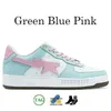 2024 Designer Casual Shoes Low For Men Sneakers Patent Läder Svart Vit Blue Camouflage Skateboarding Jogging Sports Star Trainers