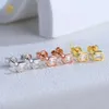 Hot Selling Drop Shipping 925 Sterling Silver Emerald Cut Moissanite Diamond Rose Gold Stud örhängen med GRA -certifikat