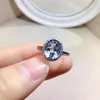 Кластерные кольца 3CT 8 мм 10 мм VVS класс натуральное кольцо топаз для вечеринки светло -голубое серебро 925 Ювелирные изделия