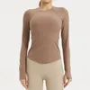 al Yoga Shirt Jas Damesblouse Yogakleding Top met lange mouwen Losse fitness TP0647 mode