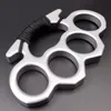 Brass Knuckles Sier Black Metal Knuckle Duster Four Ding Defense Class Safety Sicurezza uomini e donne Bracciale Fitness EDC Tasca Tool DR DH61A