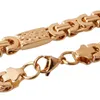 Kedjor 8mm anländer guldfärg 316L rostfritt stål handgjorda byzantinska kedja män kvinnor halsband eller armband grossist detaljhandel