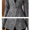 レディースジャケット2023ブレザーコートファッションビンテージプリント長袖バージョンスリミングと削減年齢のトップ