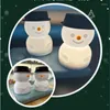 Luci notturne LED Snowman ricaricabile ricaricabile fumetto da comodino da comodino batteria umore silicone per la casa decorazione natalizia