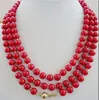 Catene Design abbraccio lungo Natural 8mm Red Coral Necklace 50 ''