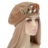 Bérets de styliste uniques pour femmes, casquette Turban Bouquet de luxe, chapeau de peintre exagéré, couvre-chef féminin, hiver, 231226