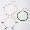 Bracelets de cheville tressés, Style Boho, pour femmes, ensemble de chaînes multicouches, sandales pieds nus