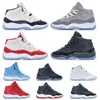 Bambini da baketball all'aperto Deigner 11 Kid Baby 11 Xi Cherry Bred Grey Concord Unc Pace Jam Gamma Blue Toddler Neaker Fahion Tenni