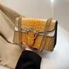 26% OFF Designer New French style fragrant chain one shoulder gradually changing color small square bag fresh sweet cute handbag for women