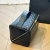 Luksusowe torby modowe Designer Fold Over Box Women Makeup Bag Słynne Paris Brand Hardware Znak duże pojemności Wysokiej jakości Oryginalna skórzana torebka damskie