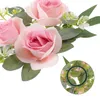 Decorative Flowers Candlestick Garland Decor Wedding Ring Rings For Pillars Wreaths Cloth Flower Artificial