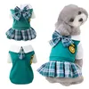 Preppy Style Dogs Ubrania psa pary sukienka T -Koszulka spódnica na szczeniaki ubranie pudla chihuahua kostiumów zwierząt domowych 231227
