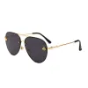 2024 Designer Lunettes de soleil Luxury Fashion Nouvelle marque Design Femmes hommes Good Qualités Métal Verres de soleil Vintage Femelle masculine UV400