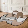 Nordic Light Luxury Irregular Shape Living Room Carpet Home Decoration Tables Basse Bouc Bouc à chambre pelucheux Tapis 231227