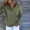 Damen-Kapuzenpullover, mit Kapuze, lange Kordeltasche, für Damen, Ärmel-Down-Neck-Sweatshirt, Pullover, lässig, V-Knopf