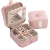 Korean Style Jewelry Organizer Display Travel Jewelry Case Portable Jewelry Box Magnetic Buckle PU Earrings Ring Storage Box T2008258K