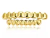 Men039s and women039s gold Grillz braces Fashion hiphop jewelry 8 top braces and 6 bottom braces7973323