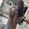 Knitted cardigan sweater high quality double F letter tees jacquard temperament V-neck thin knit jacket for men and women of the same style