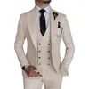 Heren 3-delig pak Slim Fit Suits One Button Smoking Blazer Vest Broek Formeel Zakelijk Bruiloft Gala 231227