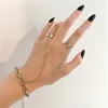 Cluster Rings Boho One-Piece Wrist Chain Finger Ring Bracelet Butterfly Moon Star Pendant Connected Metal For Women Men Hand Jewelry Gift