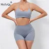 Women's Tracksuits MyZyQg Women Cross Strap Back Bra Peach BuShorts Suit Two-piece Yoga Set Running Quick Dry Tight Sports Fitness Wear