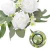 Candle Holders Artificial Rose Ring Flower Wreath Tea Light Wedding Table Centerpiece