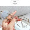 Güneş Gözlüğü Kadın Gözlükler Optik Gösteri Metal Bilgisayar Gözlükleri Çerçeve Anti Mavi Işık Yuvarlak Gözlük Engelleme Gözlük