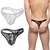 Sexy roupa interior para homens renda tanga masculino ver através tanga hombre g-string cuecas transparentes lingerie cuecas t-back calcinha 231226