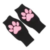 3D Cat Paw Three-Dimensional Meat Pad Gloves Cute Cat Paw Print Exposed Finger Girl Plush Knitted Warm Accessories